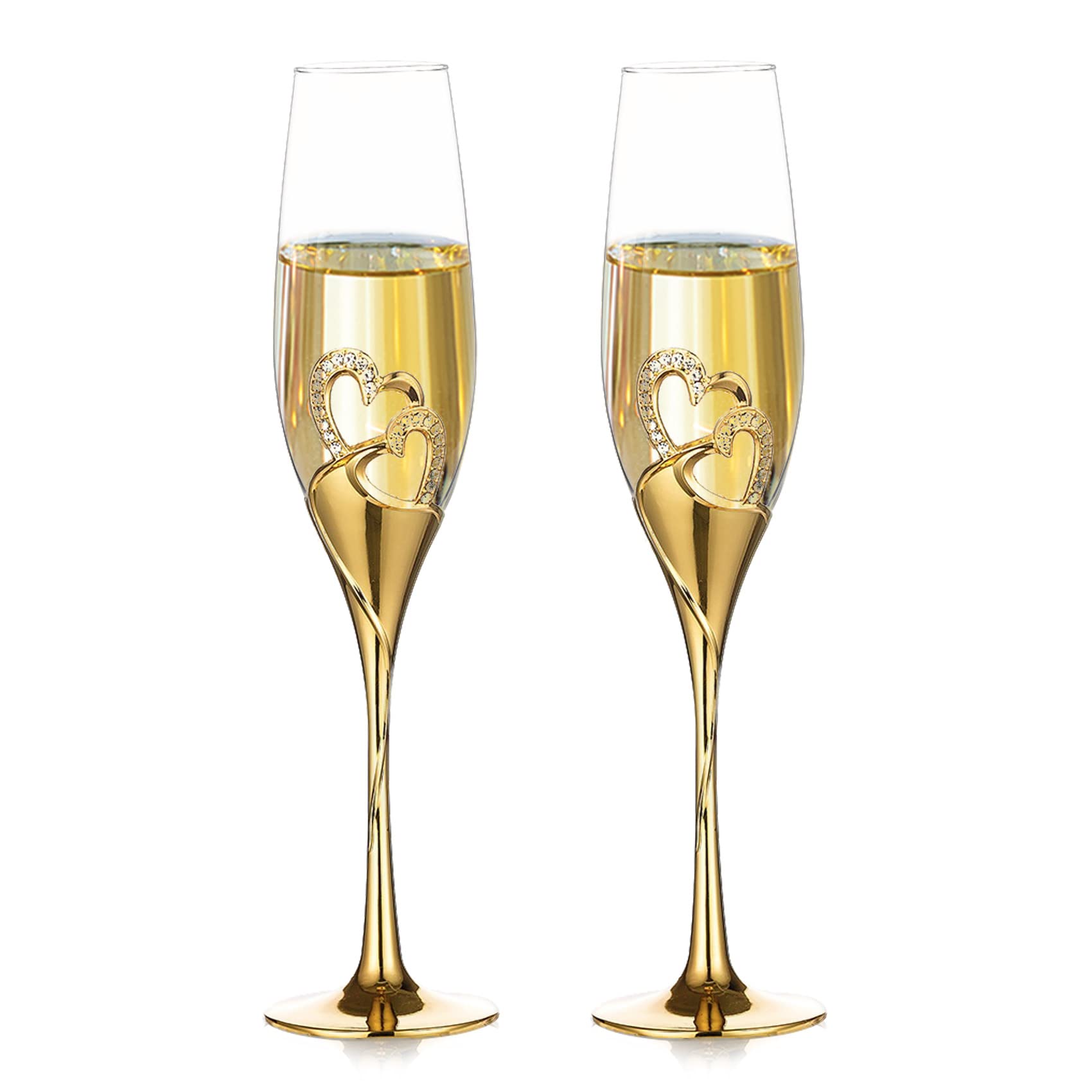 Champagne Flute Pair - 200ml Rode Wijnglazen Kristal Hoge Betaalde