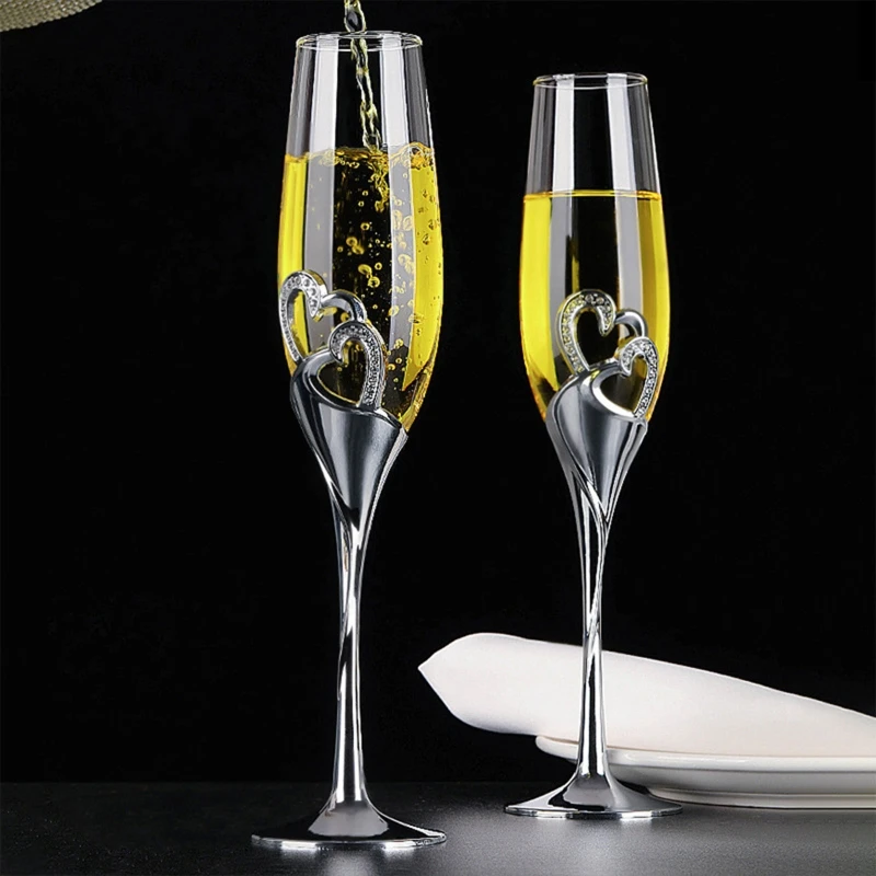 Champagne Flute Pair - 2 stks Bruiloft Champagne Glas Set