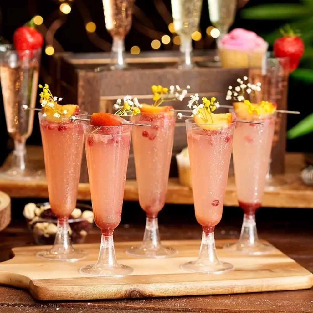 Champagne Flute Pair - 10 stuks doorzichtig plastic champagnefluitbeker wegwerp