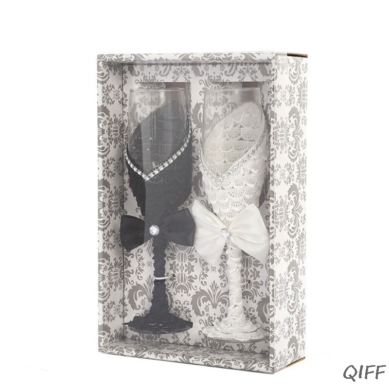 Champagne Flute Pair - 1 Paar Handgemaakte Trouwjurk Champagne Fluiten