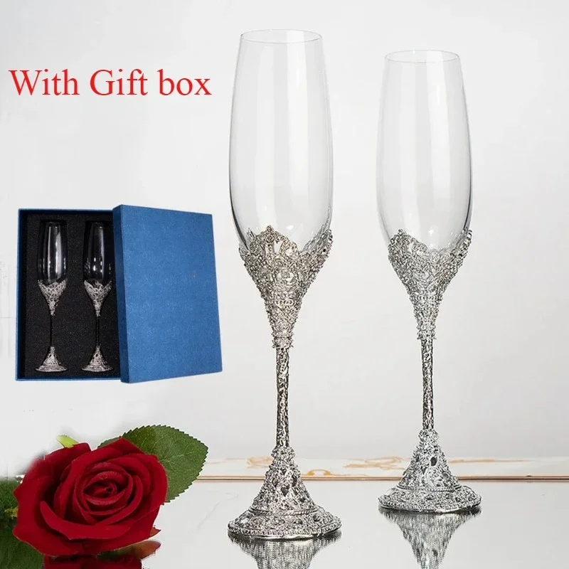 Champagne Flute Pair - Nieuwe reliëfffluit champagneglas licht luxe kristalglas
