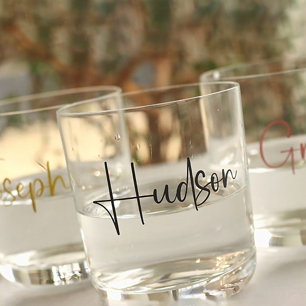 Champagne Flute Pair - Gepersonaliseerde bruiloft bruids partij glas vinyl