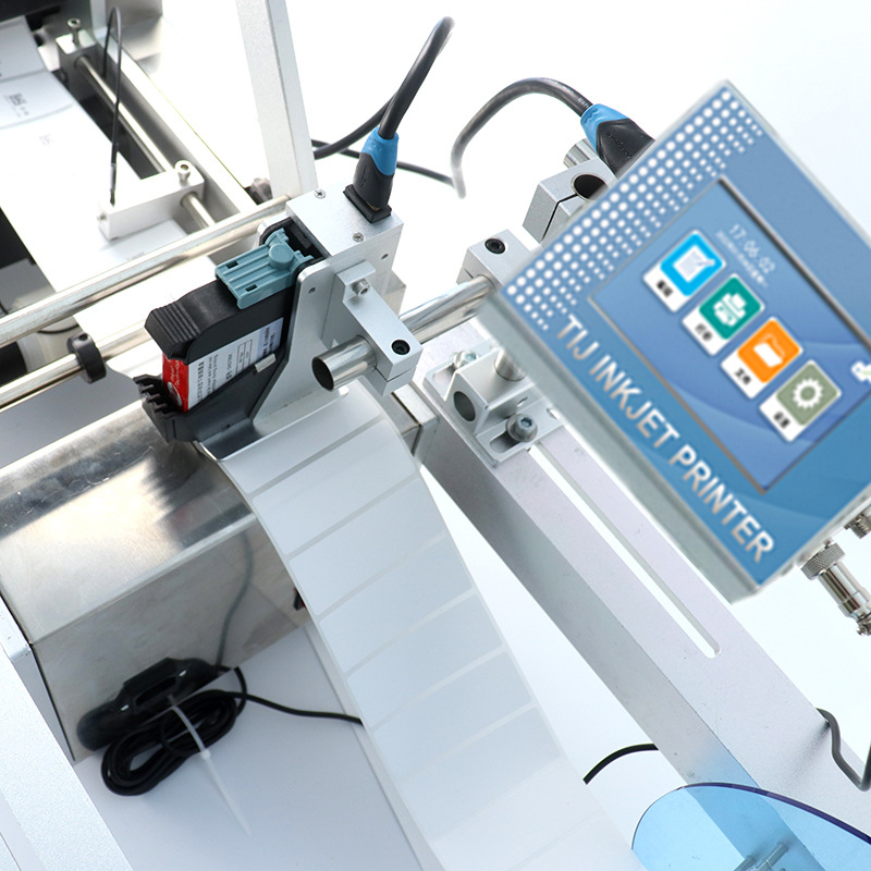 Wine Beer Online - Online thermische inkjetprinter met etiketteermachine Ronde