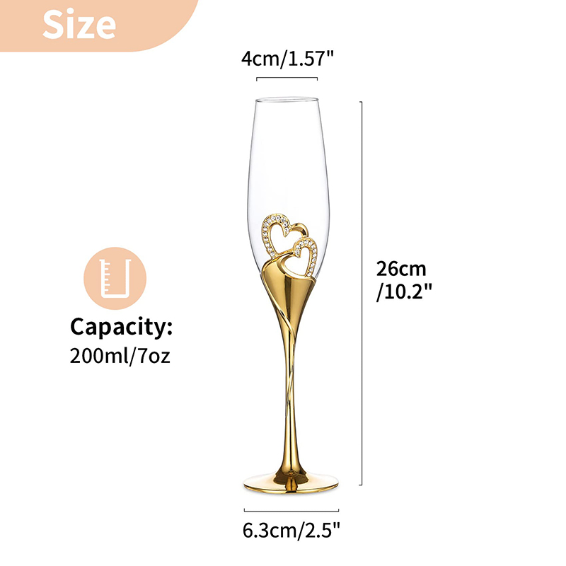 200ml Rode Wijnglazen Kristal  - Champagne Flute Pair recensie en prijs